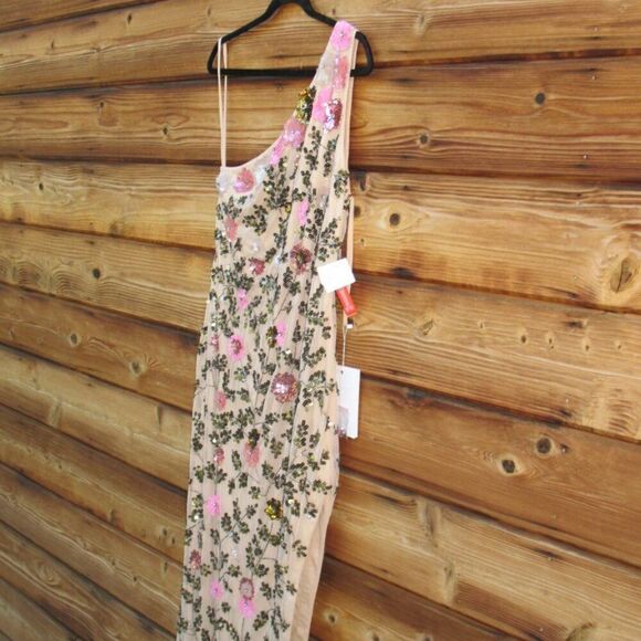 Mac Duggal 10903  Womens FLORAL SEQUINED ONE SHOULDER COLUMN GOWN - Picture 6 of 15